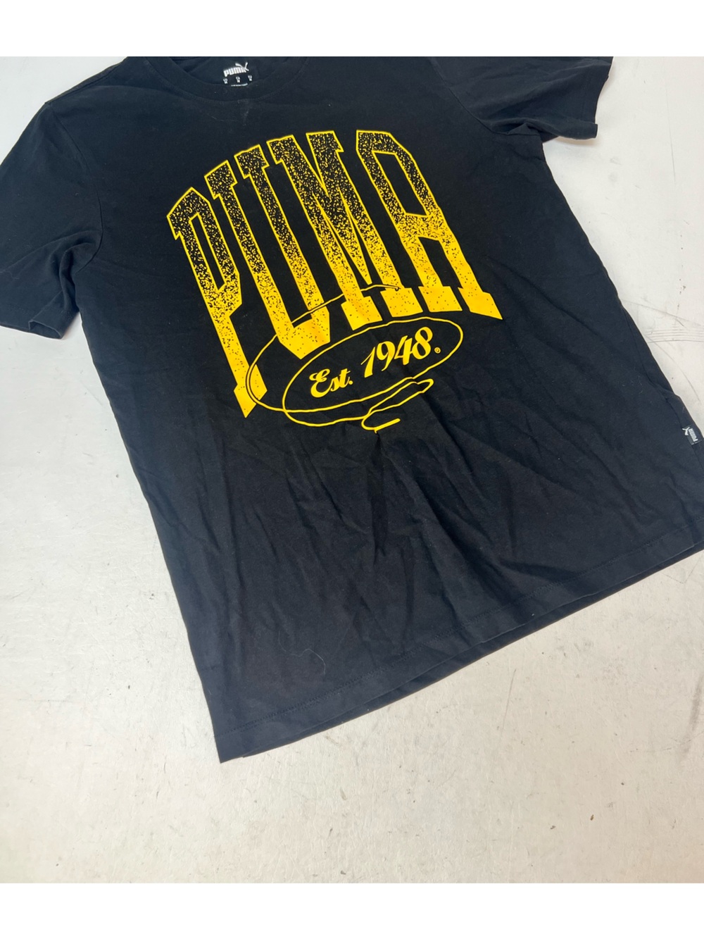 Puma Black Tee with Bold Yellow Logo